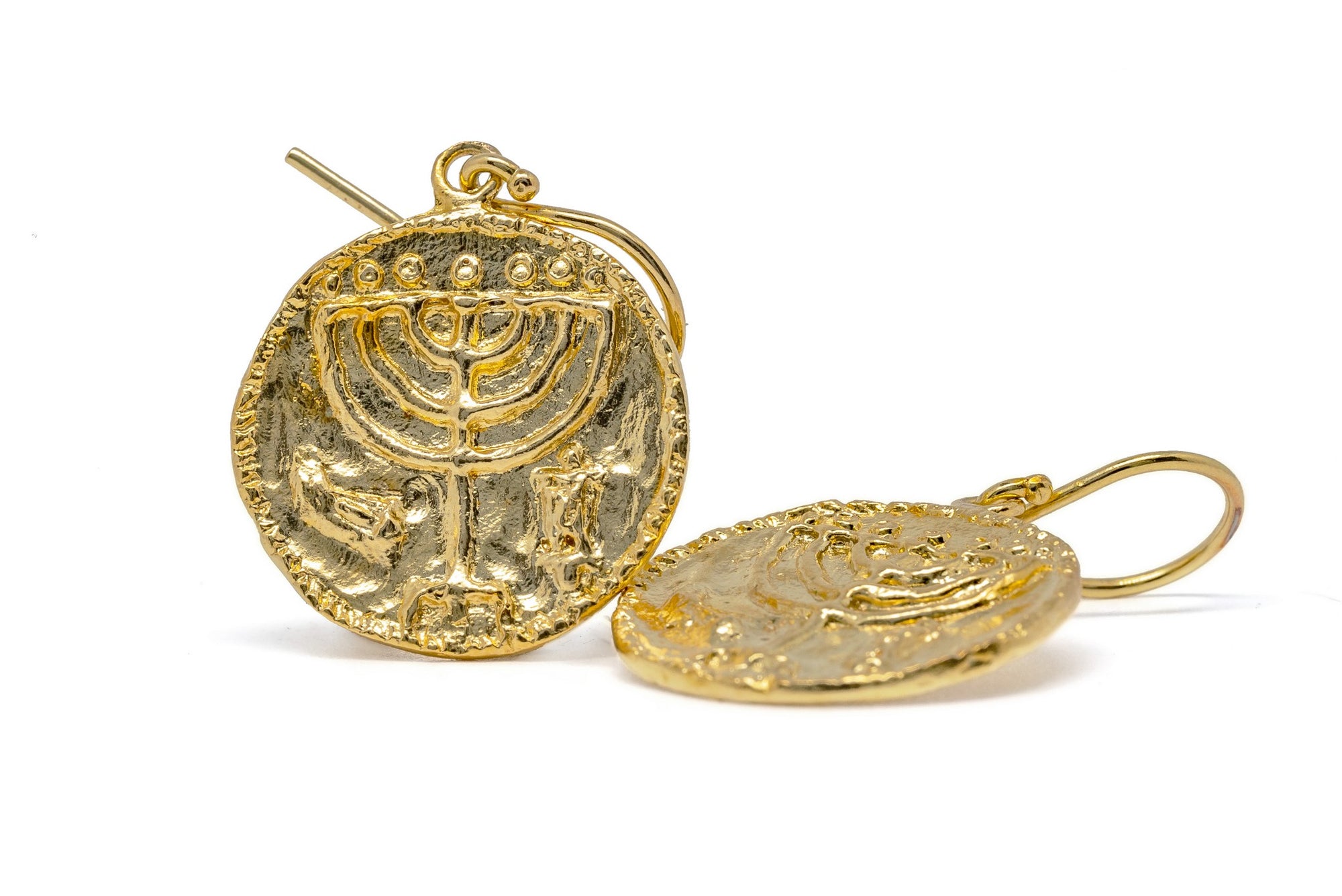 medallion earrings SILVER AND gold PLATED