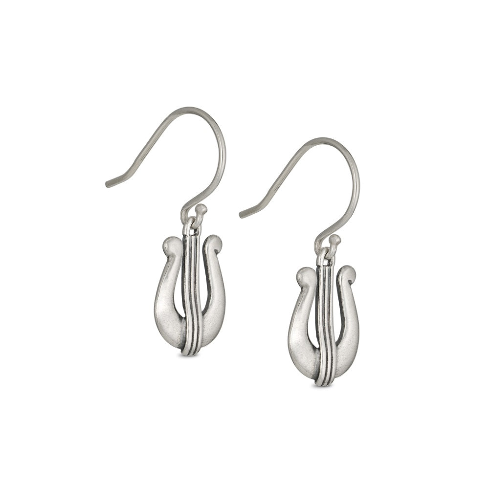 David's Harp Silver Drop Earrings