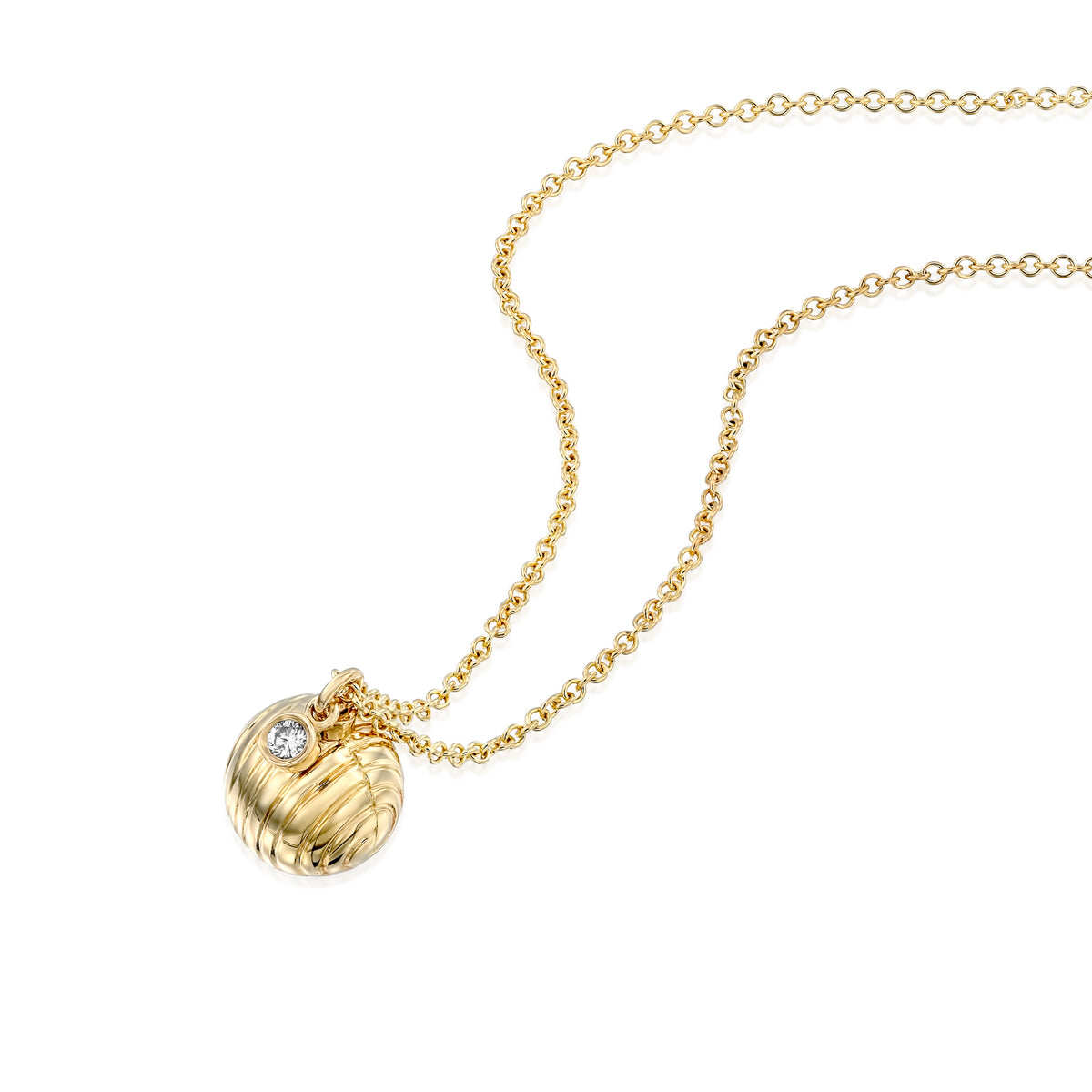 14K Gold Bell Necklace with Diamond