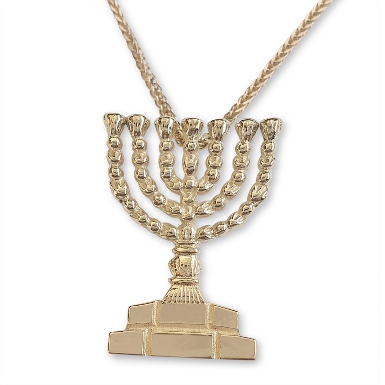 Gold Menorah 14K Necklace