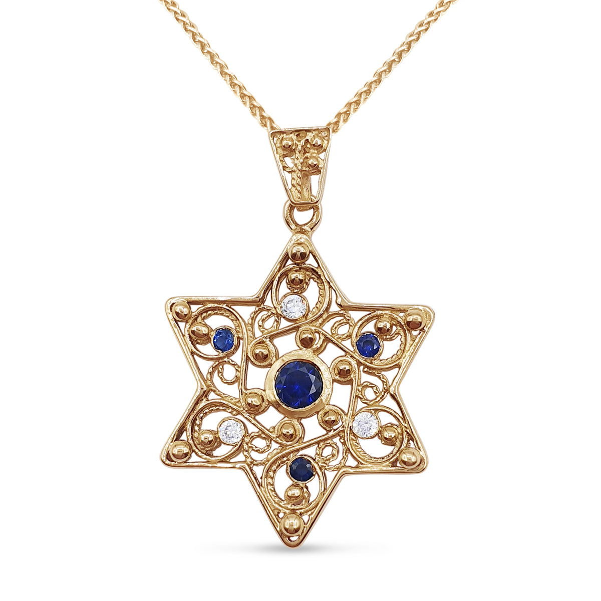David Star Sapphire – Studded Necklace