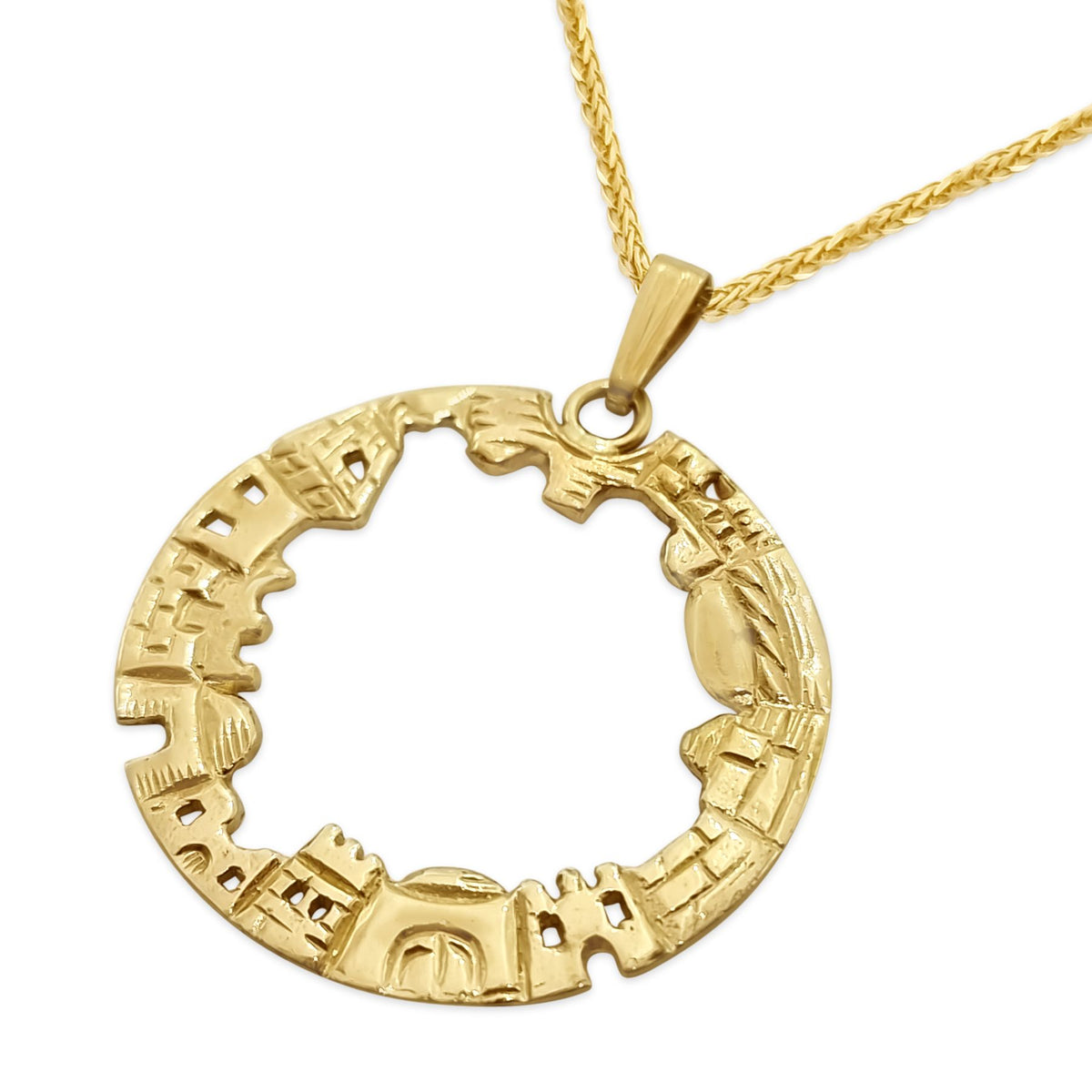 Hollow Jerusalem Pendant Gold