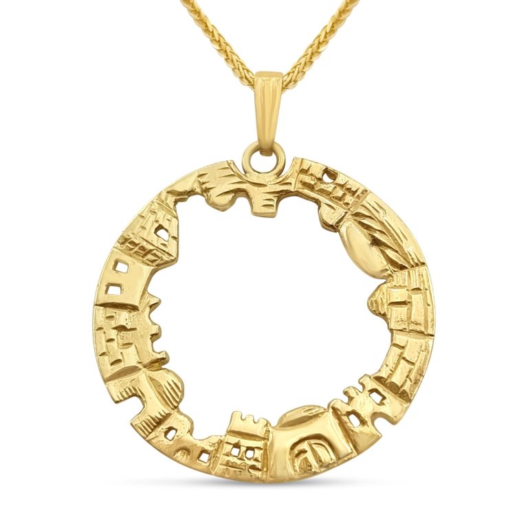 Hollow Jerusalem Pendant Gold