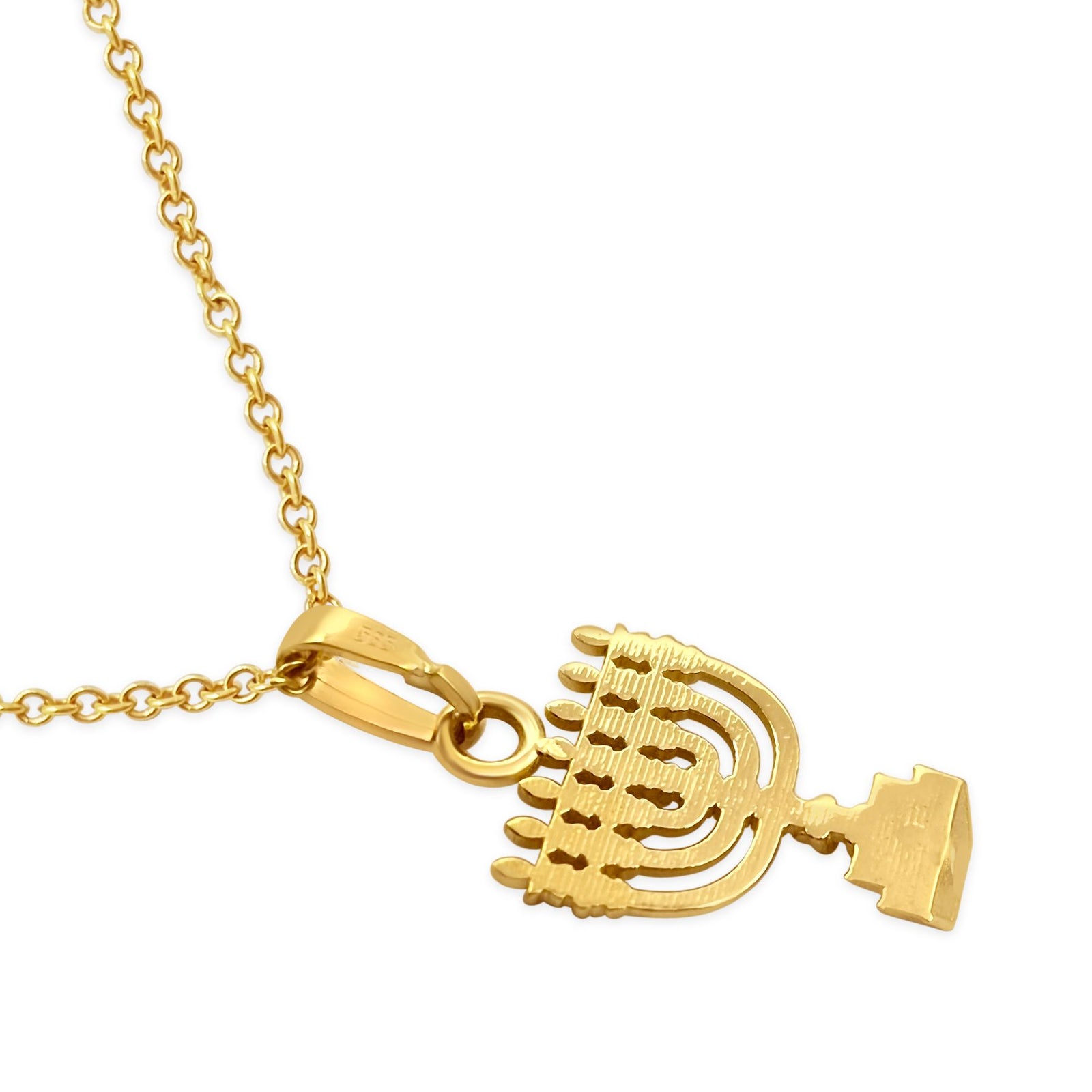 Small Temple Menorah Pendant Gold