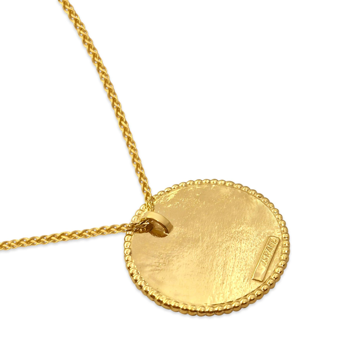 Half Shekel Coin Pendant with Diamond Inlay Single-Sided