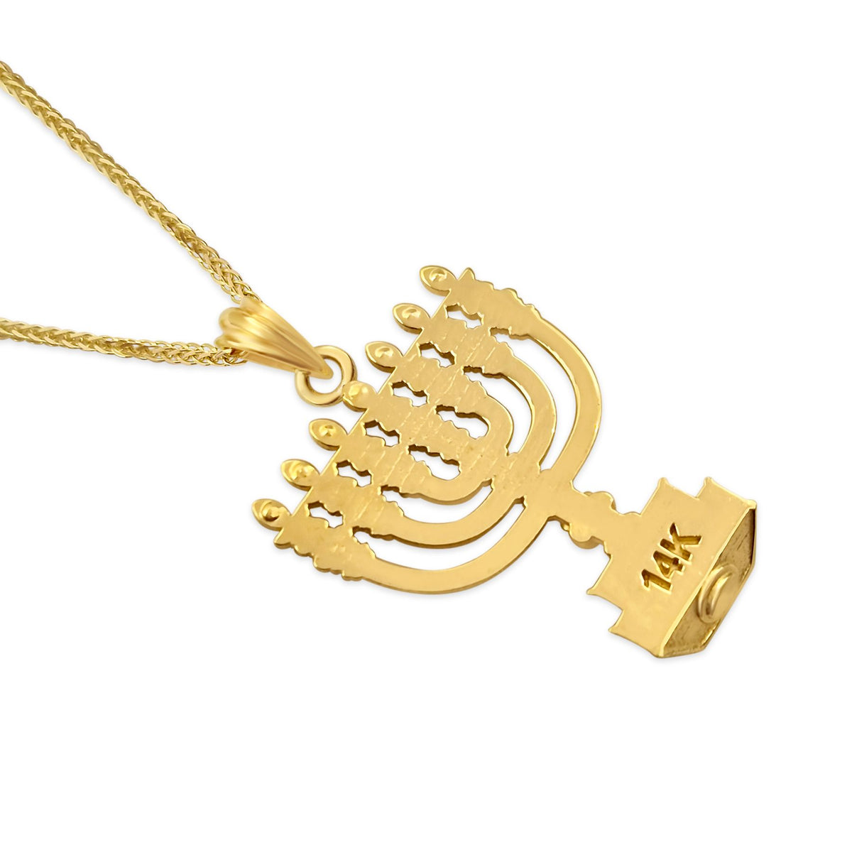 Menora Necklace with Ruby Candles