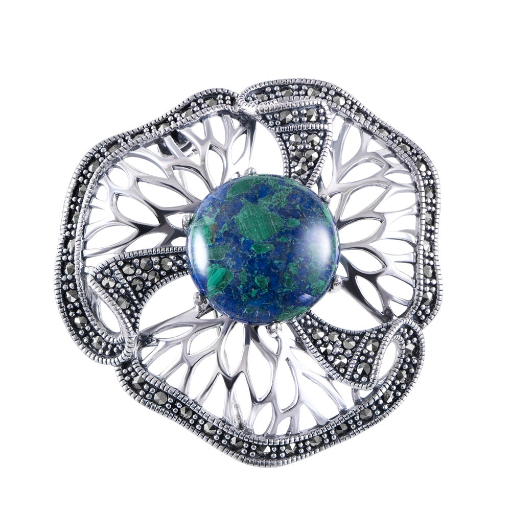 Eilat Stone Silver Brooch