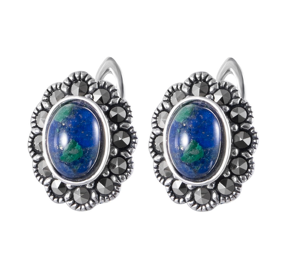 Silver Eilat Stone Earrings
