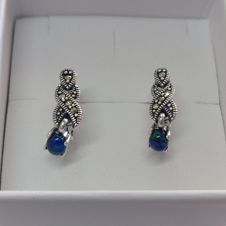 Silver Eilat Stone Earrings
