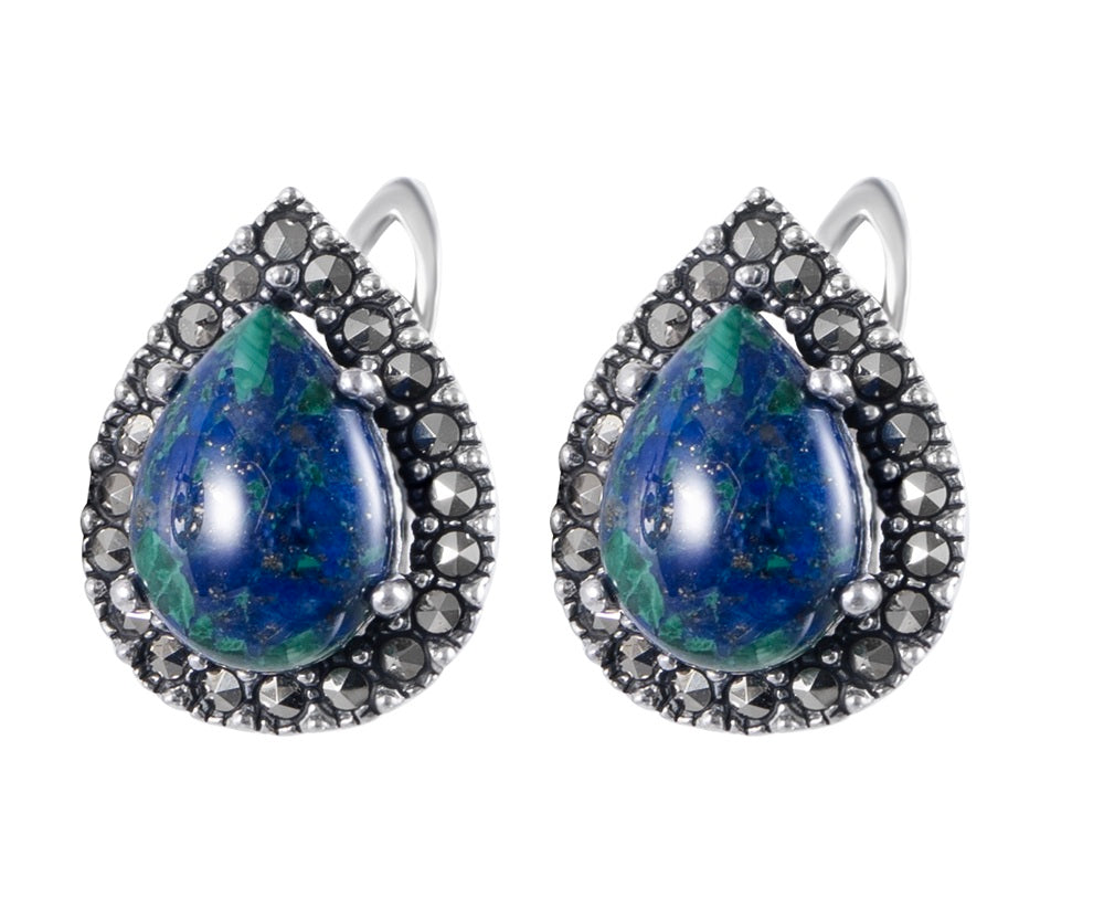 Silver Eilat Stone Earrings