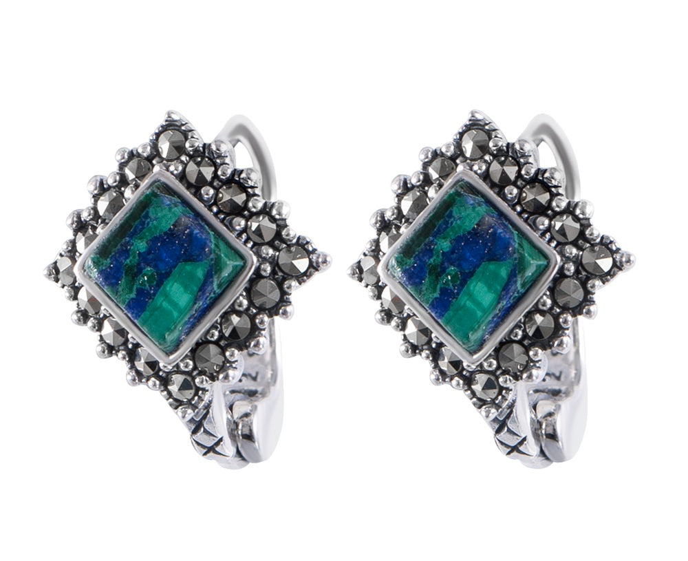 Silver Eilat Stone Earrings