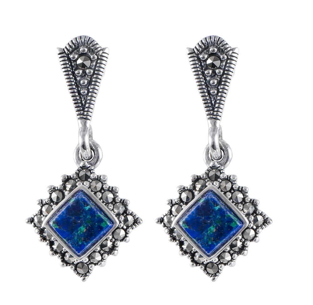 Silver Eilat Stone Earrings