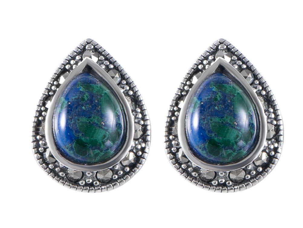 Silver Eilat Stone Earrings