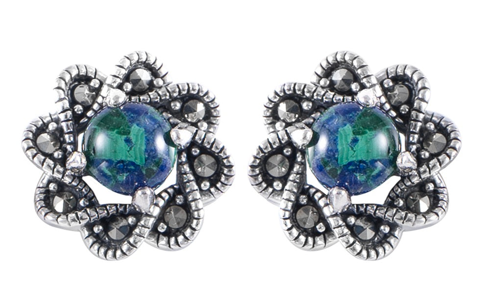 Silver Eilat Stone Earrings