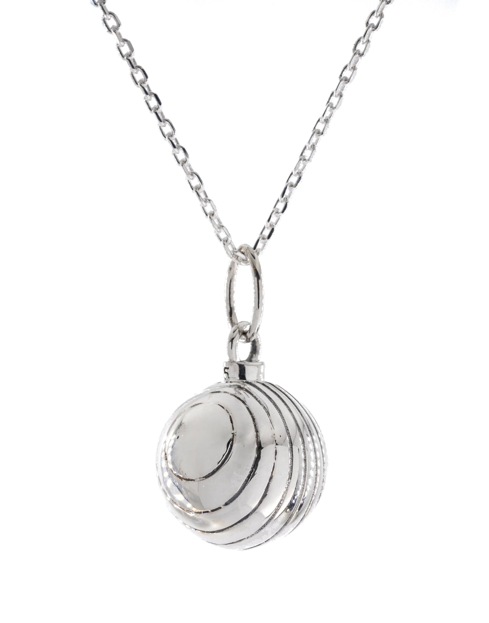 Golden Bell Flat Silver Necklace