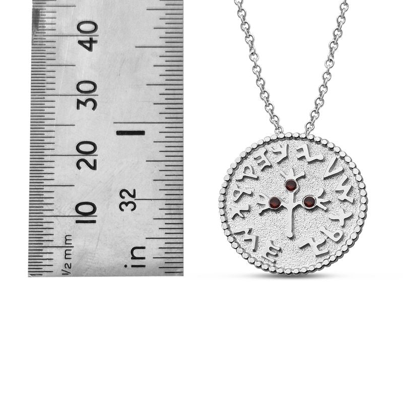 Half Shekel Coin Pendant with Garnet Inlay Single-Sided