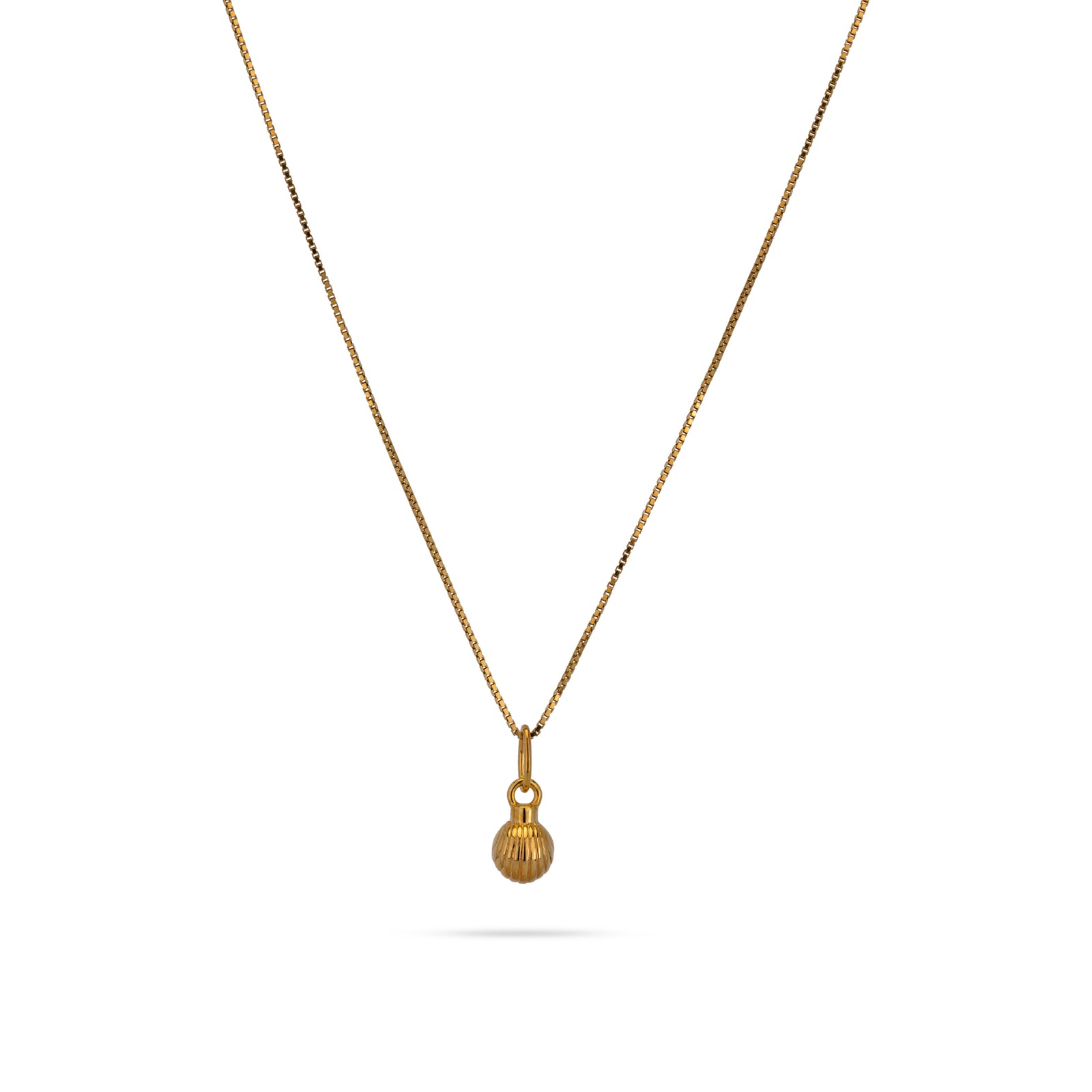 Gold-Coated Small Round Bell Pendant Necklace