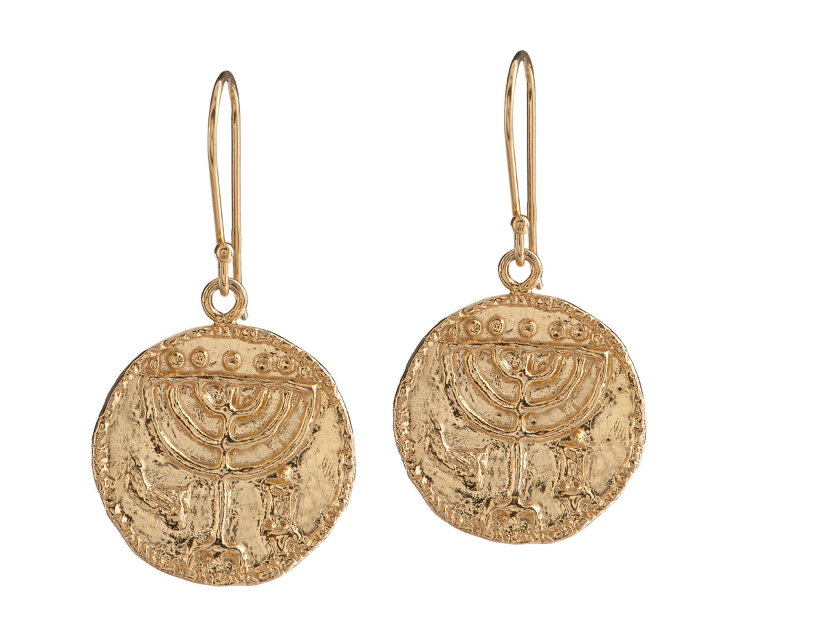Medallion Earrings silver and gold