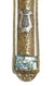 MEZUZA  david s harp  pewter silver with roman glass