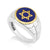 DAVID STAR SILVER ENAMEL AND GOLD PLATED RING
