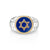 DAVID STAR SILVER ENAMEL AND GOLD PLATED RING
