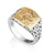 DAVID STAR SILVER AND GOLD PLATED RING