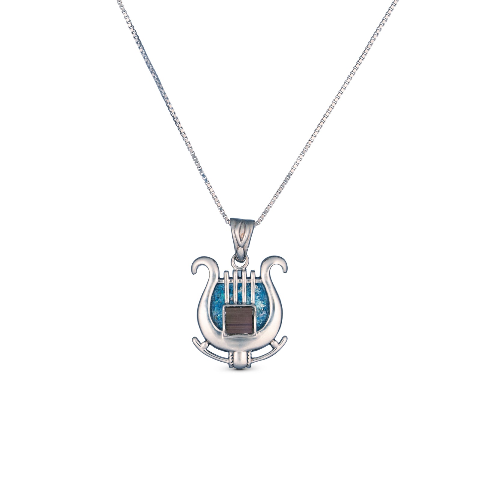 NANO BIBLE SILVER AND ROMAN GLASS DAVID'S HARP