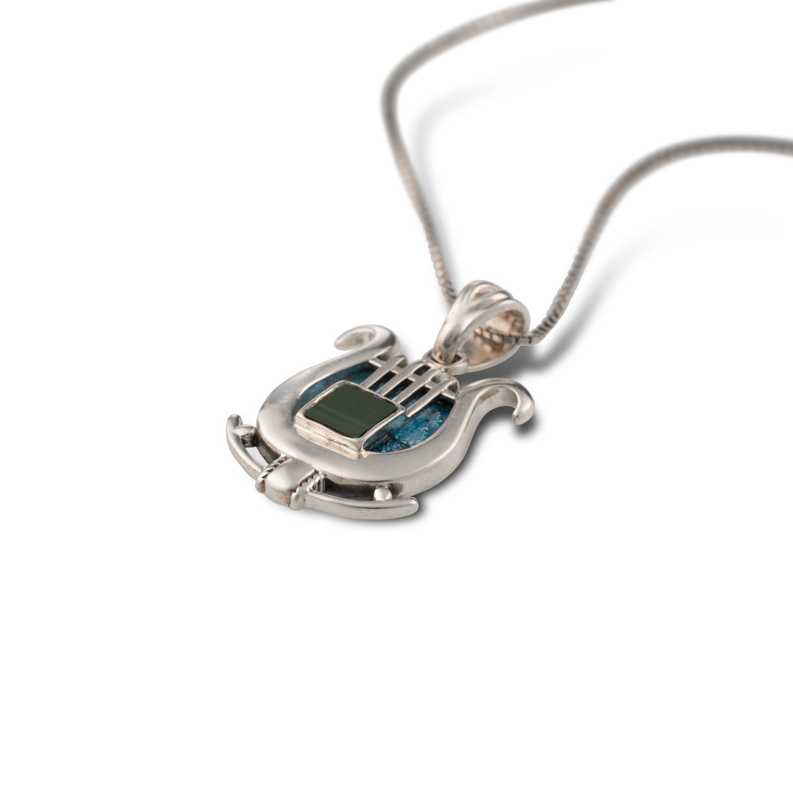 NANO BIBLE SILVER AND ROMAN GLASS DAVID'S HARP