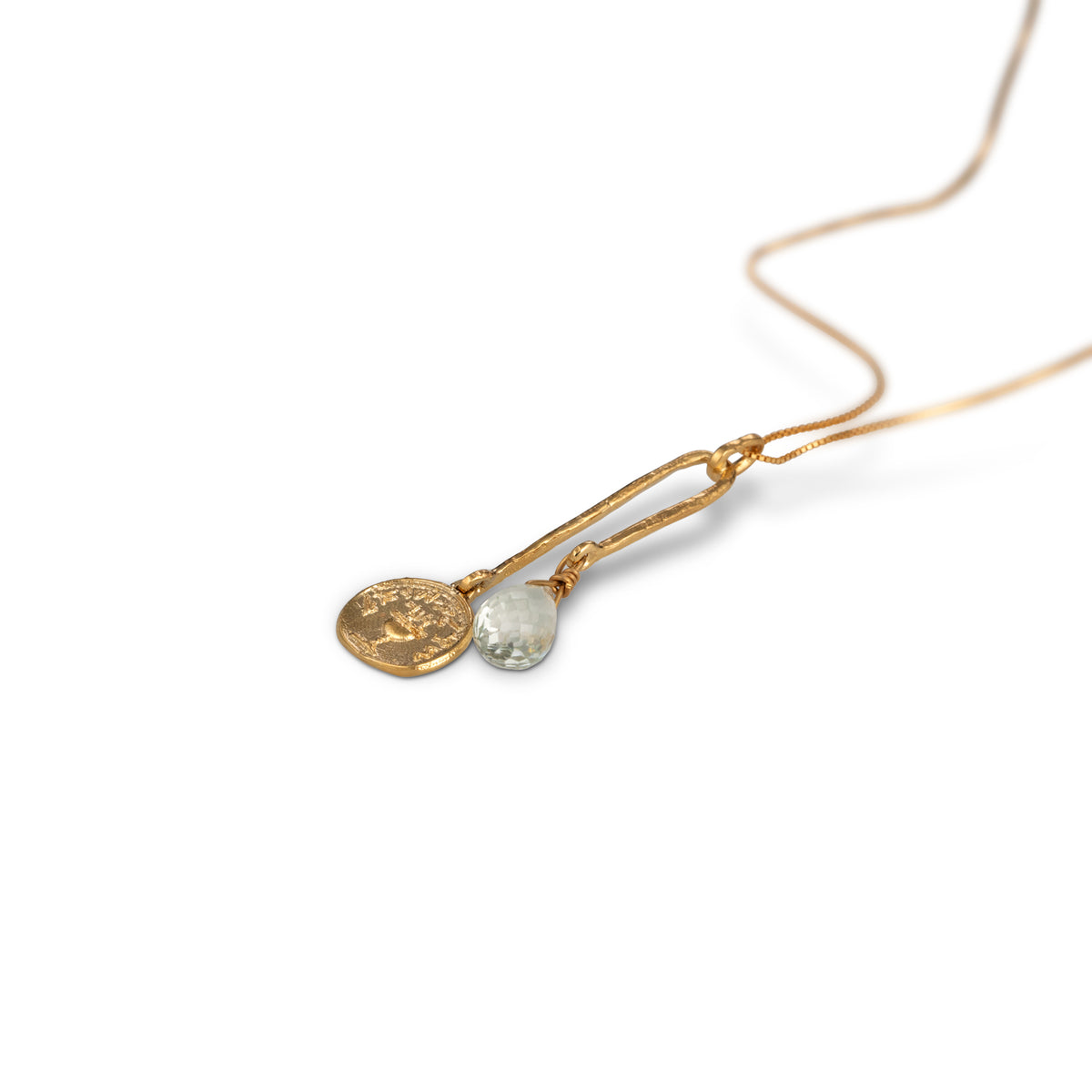 AMETHIST WITH GOLD HALF SHEKEL COIN