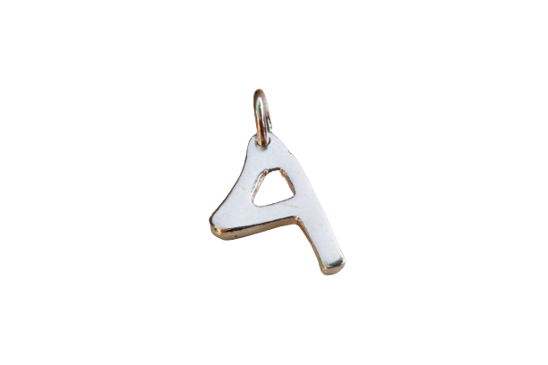 silver pendant letter : D