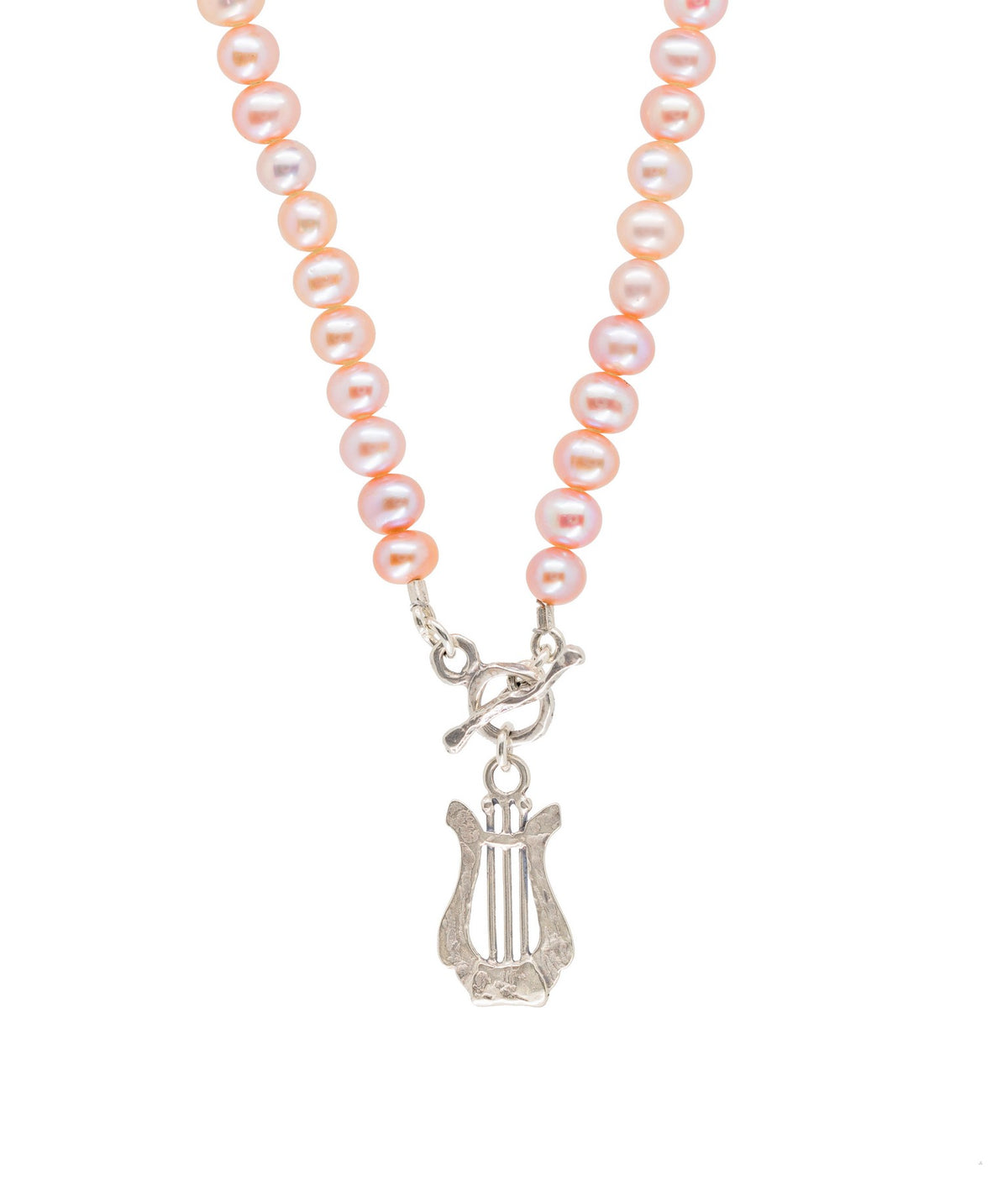 David&#39;s Harp PINK PEARL Necklace.