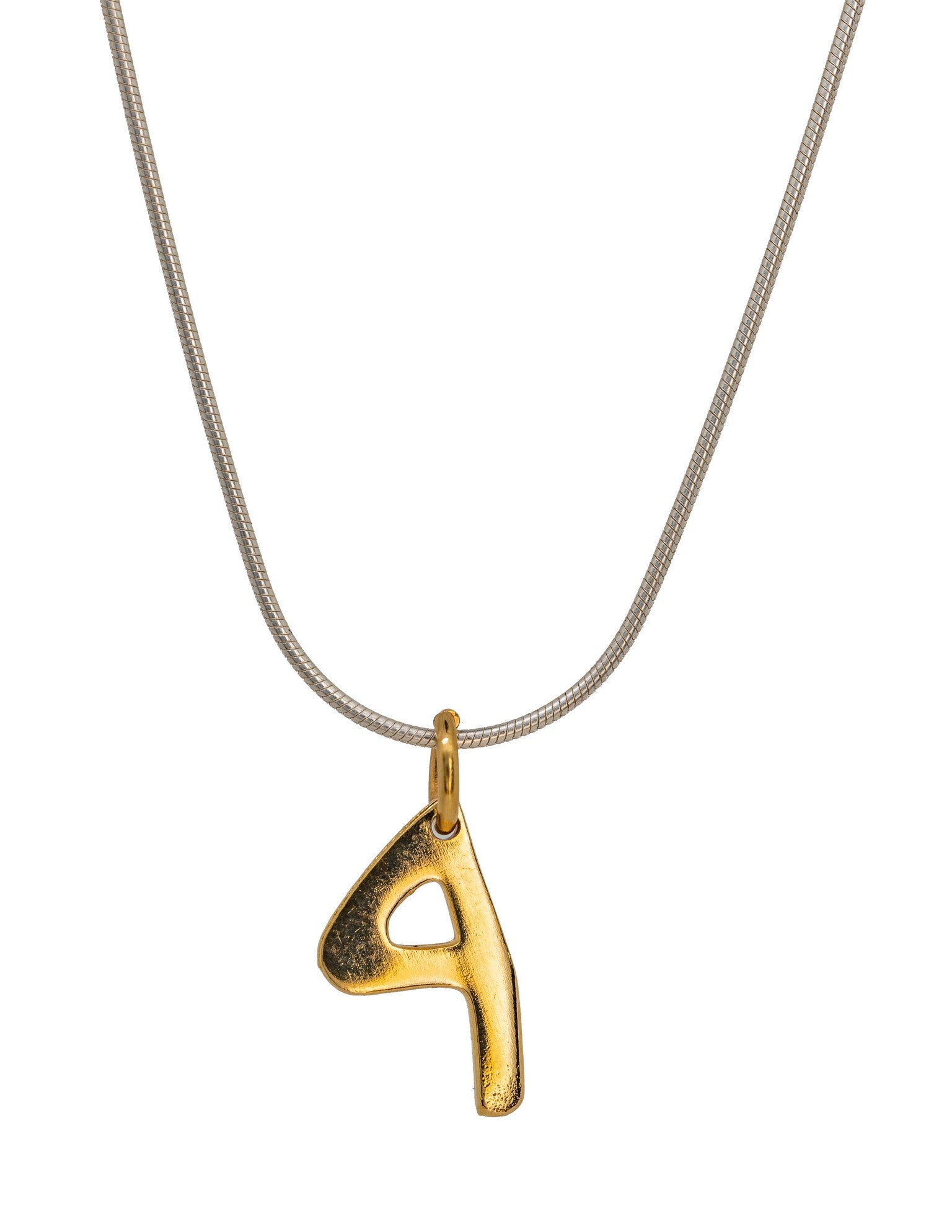 silver gold plated pendant letter : r