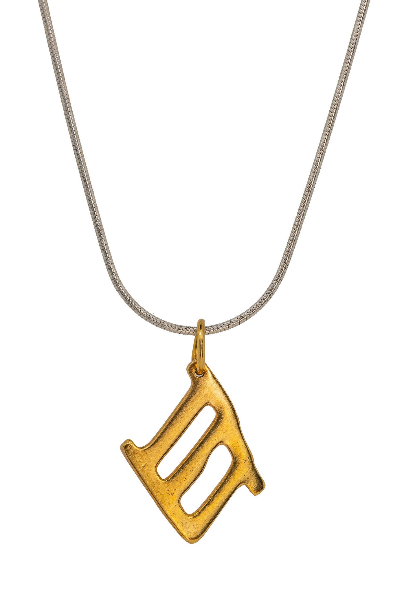 silver gold plated pendant letter : H