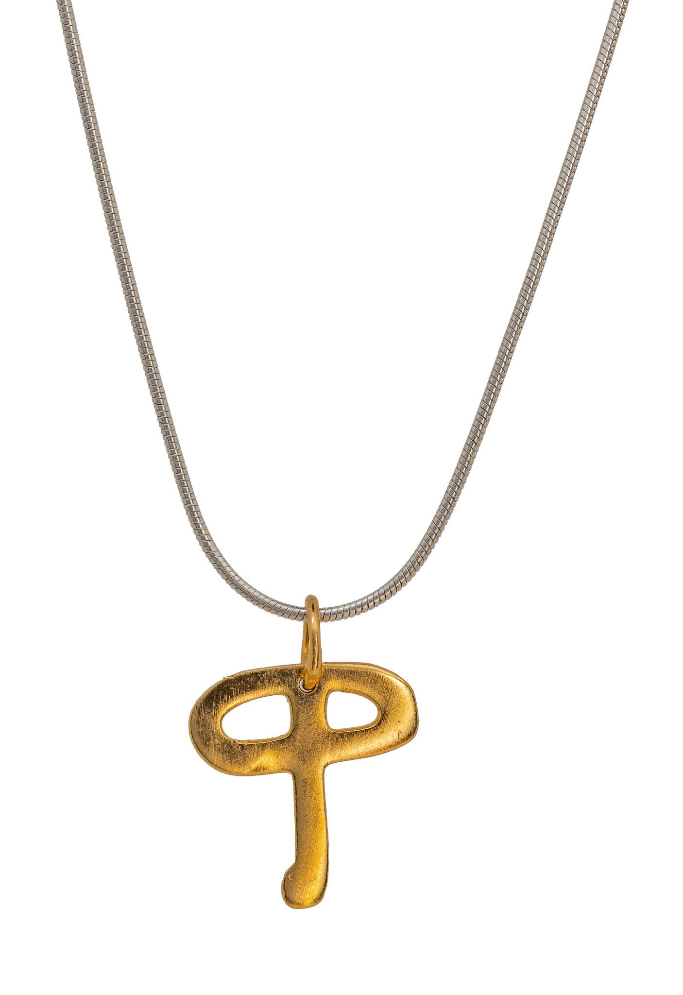 silver gold plated  pendant letter : C
