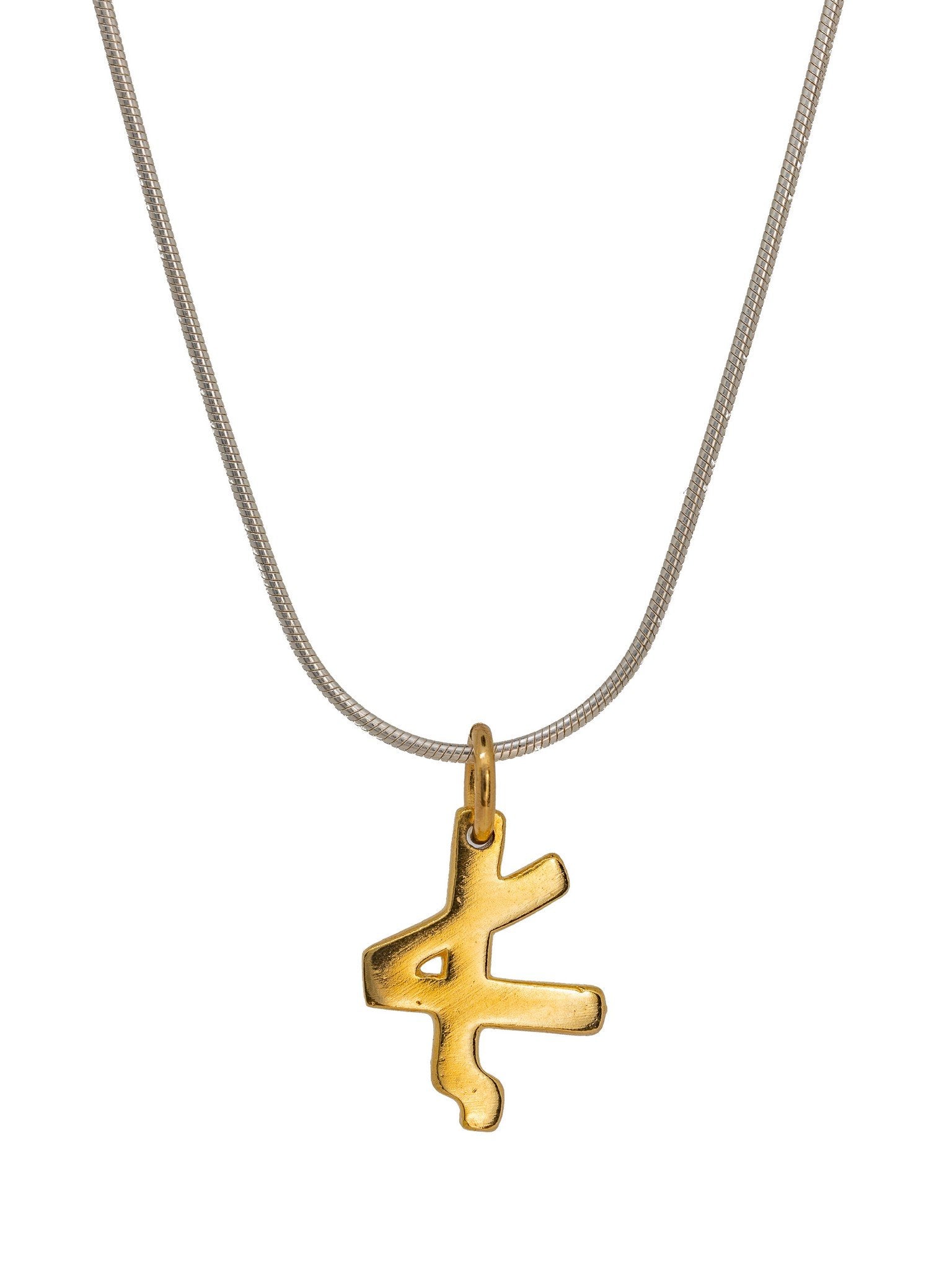 silver gold plated pendant letter : u