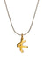 silver gold plated pendant letter : u