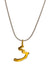 silver gold plated pendant letter : m