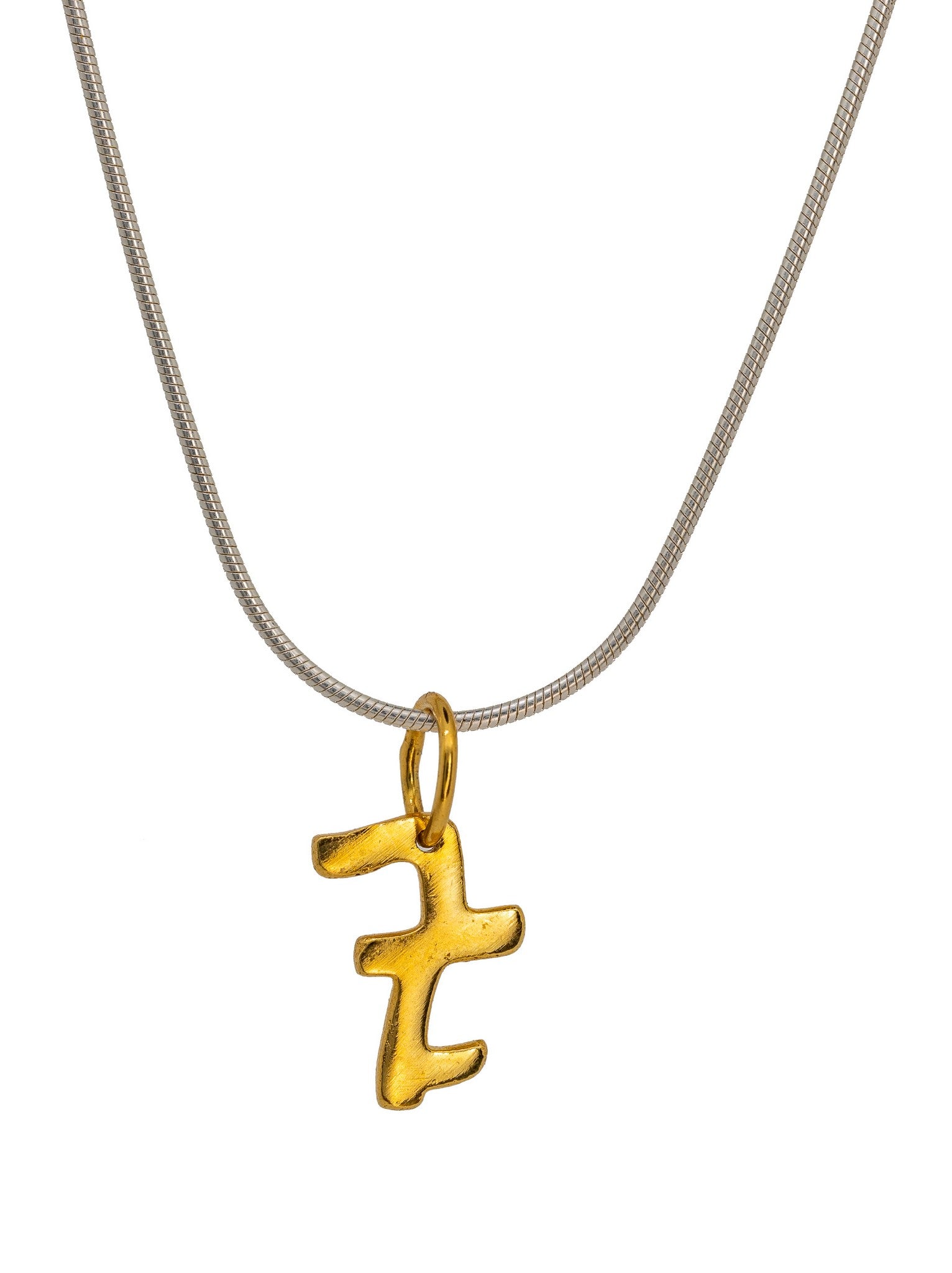 silver gold plated pendant letter : y