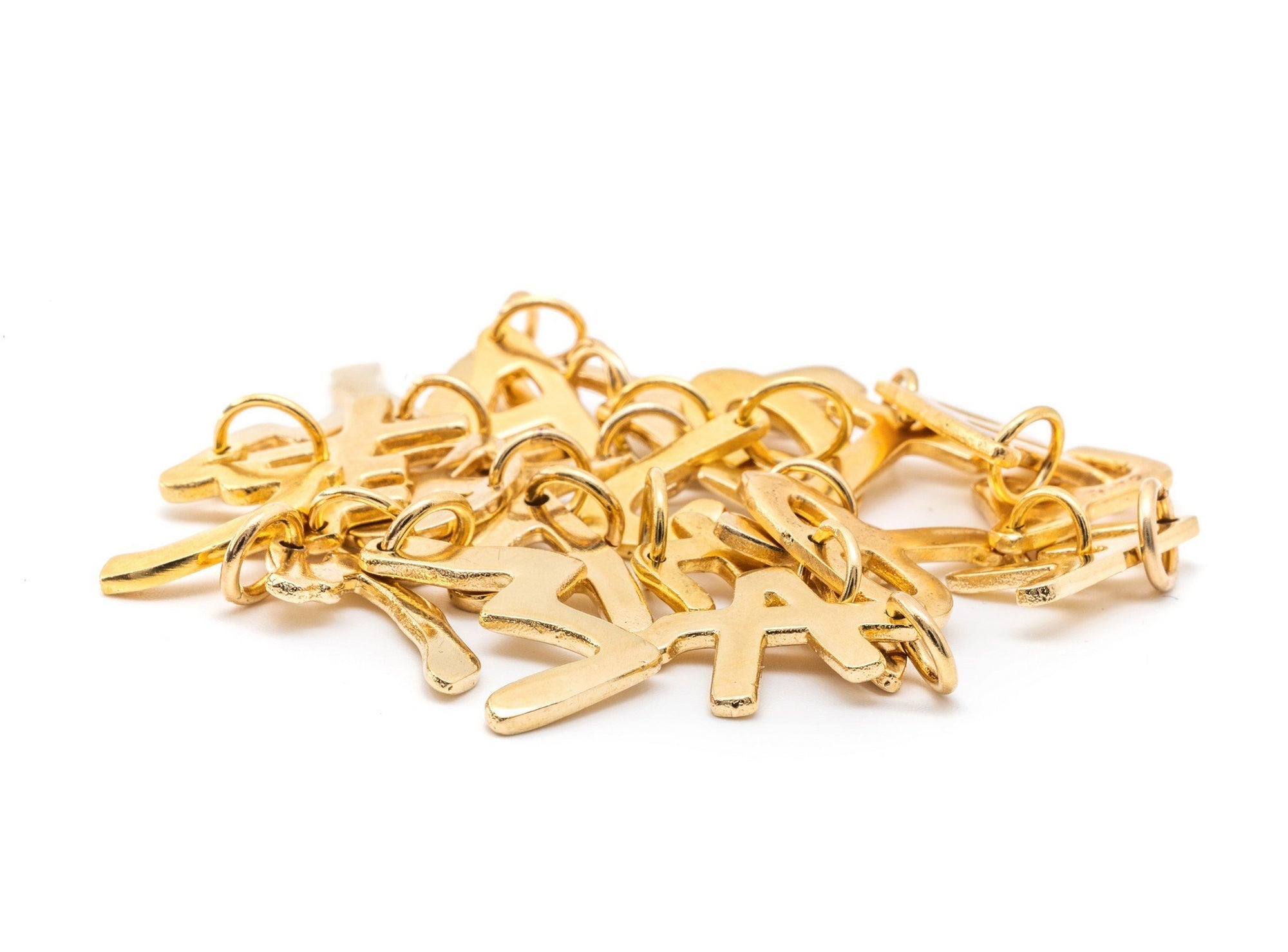 silver gold plated pendant letter : r