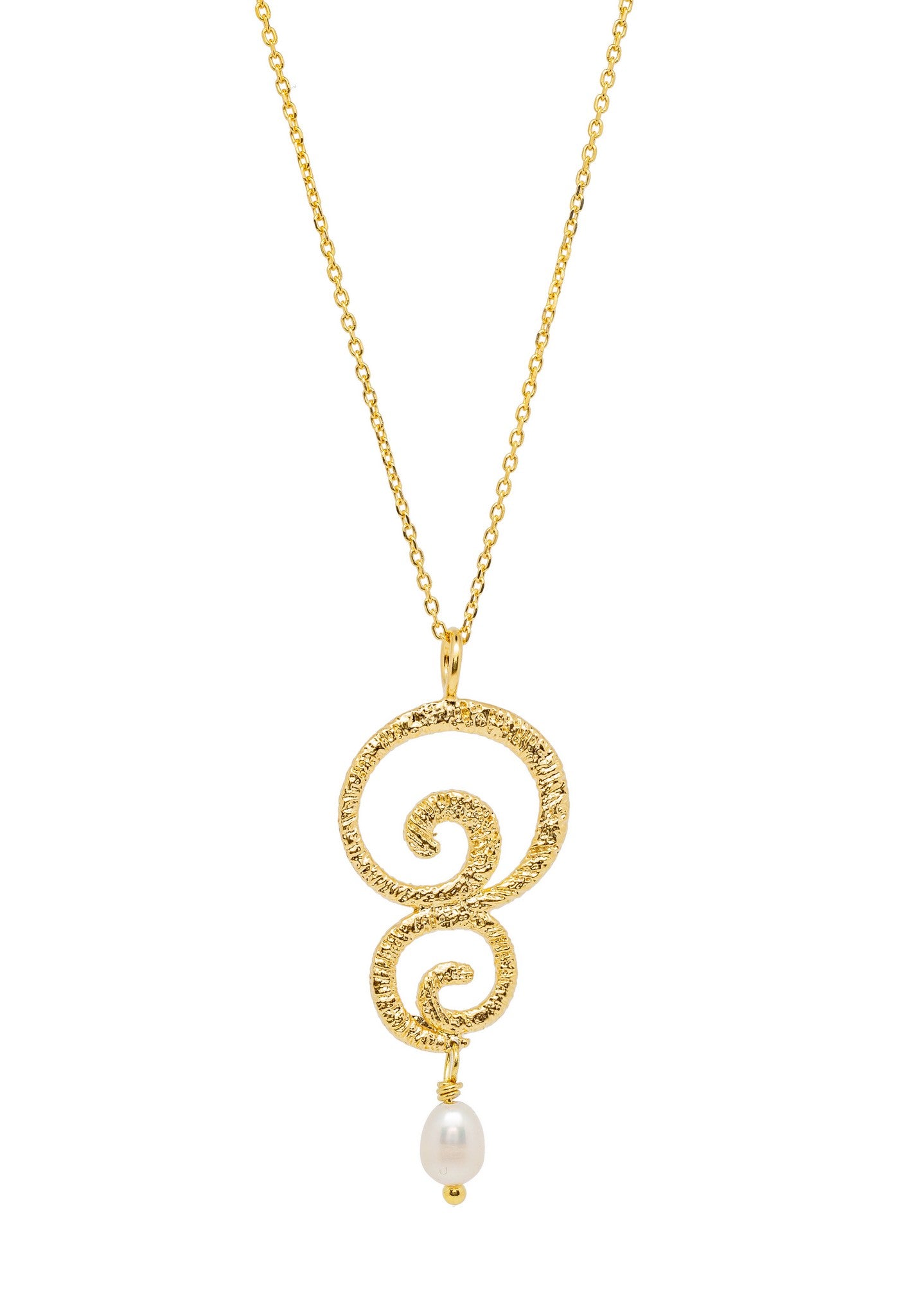 Royal Capital Drop gold plated Necklace with a Pearl