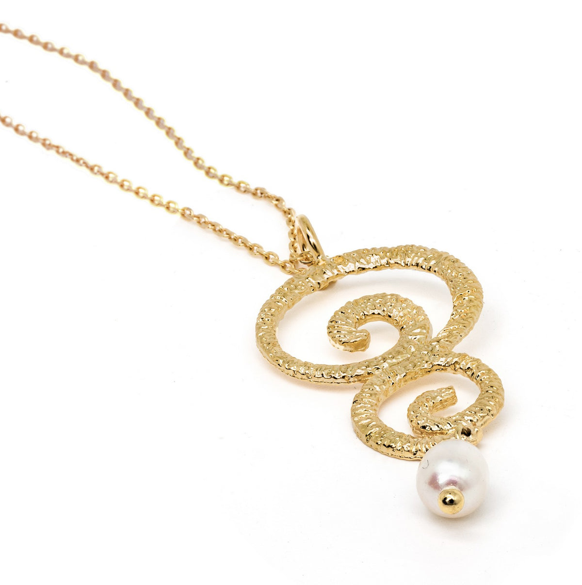 Royal Capital Drop gold plated Necklace with a Pearl