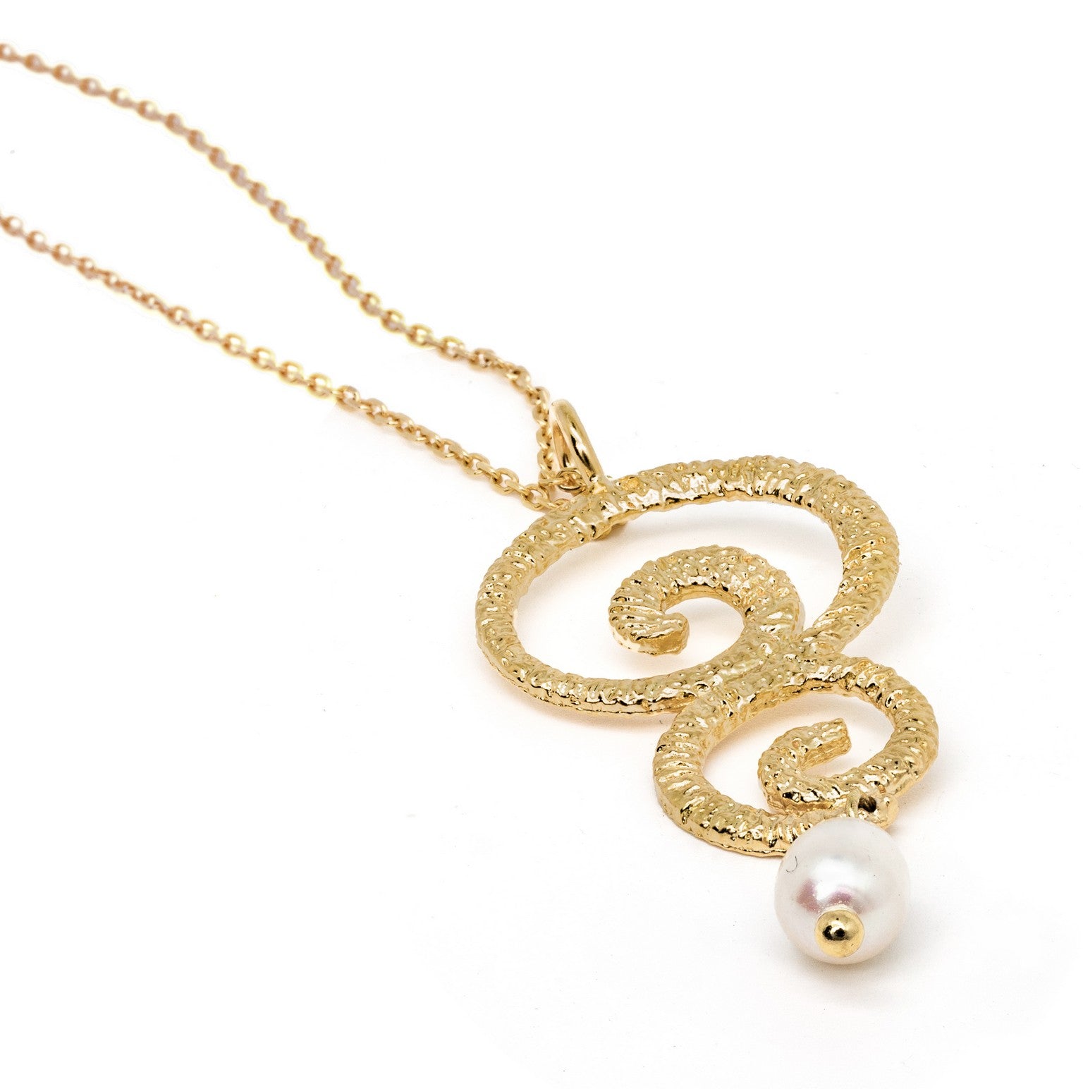 Royal Capital Drop gold plated Necklace with a Pearl