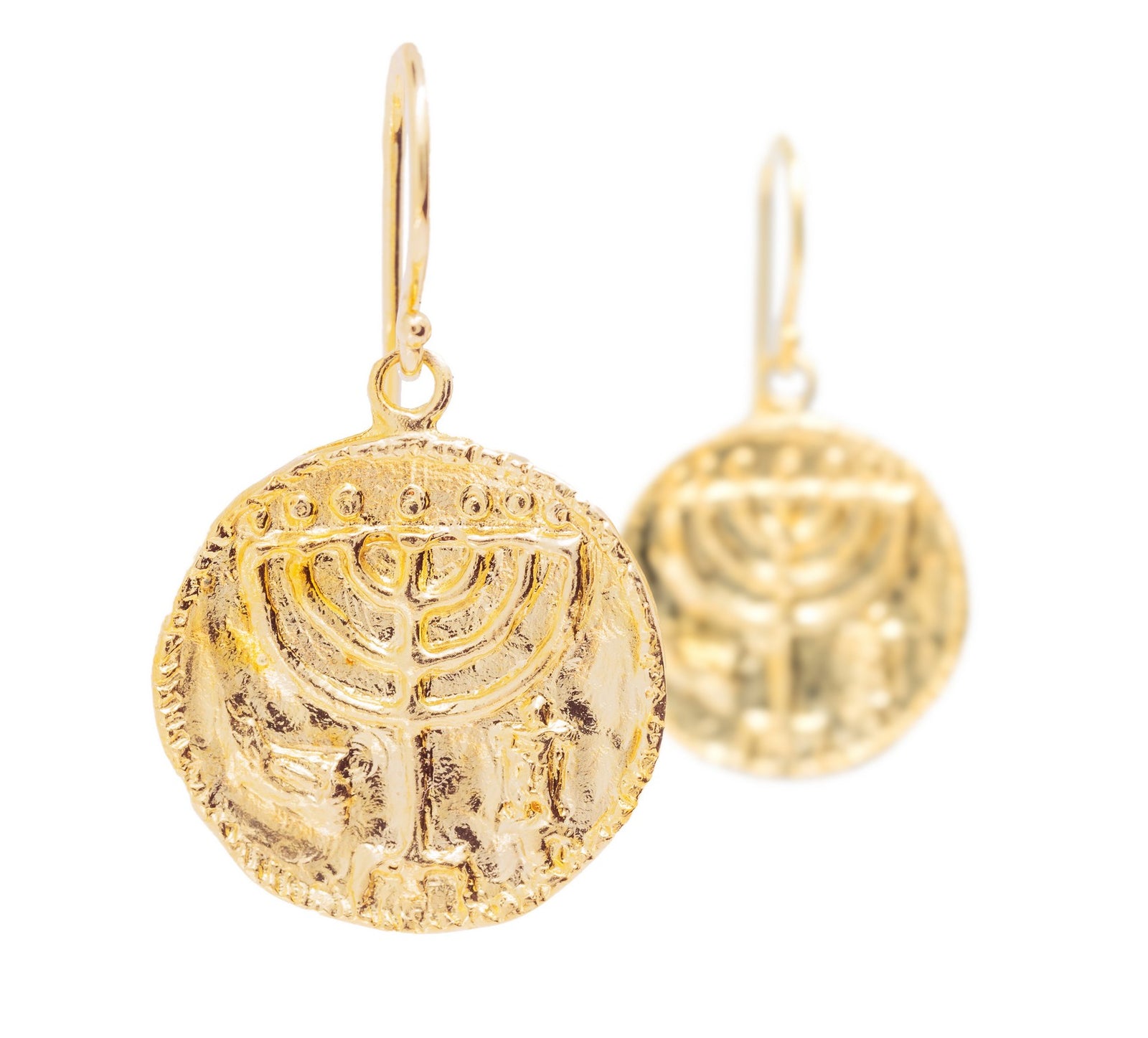 Medallion Earrings silver and gold
