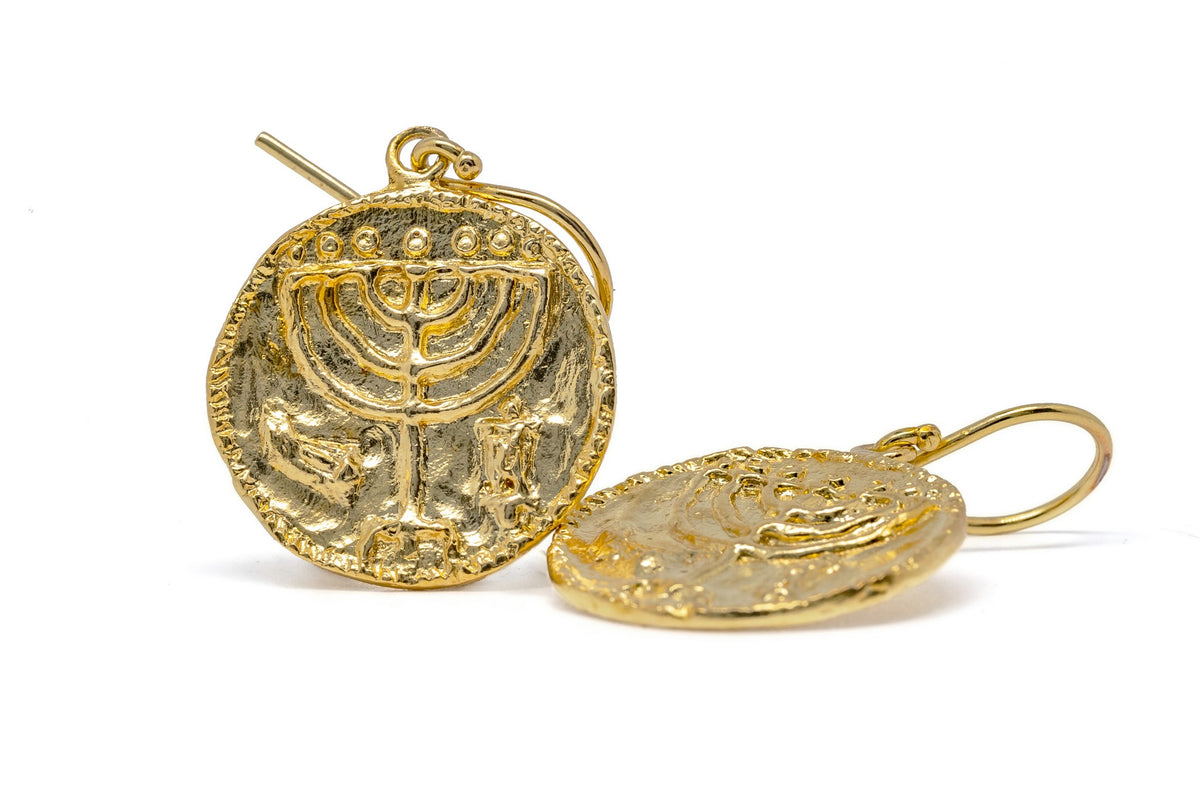 Medallion Earrings silver and gold