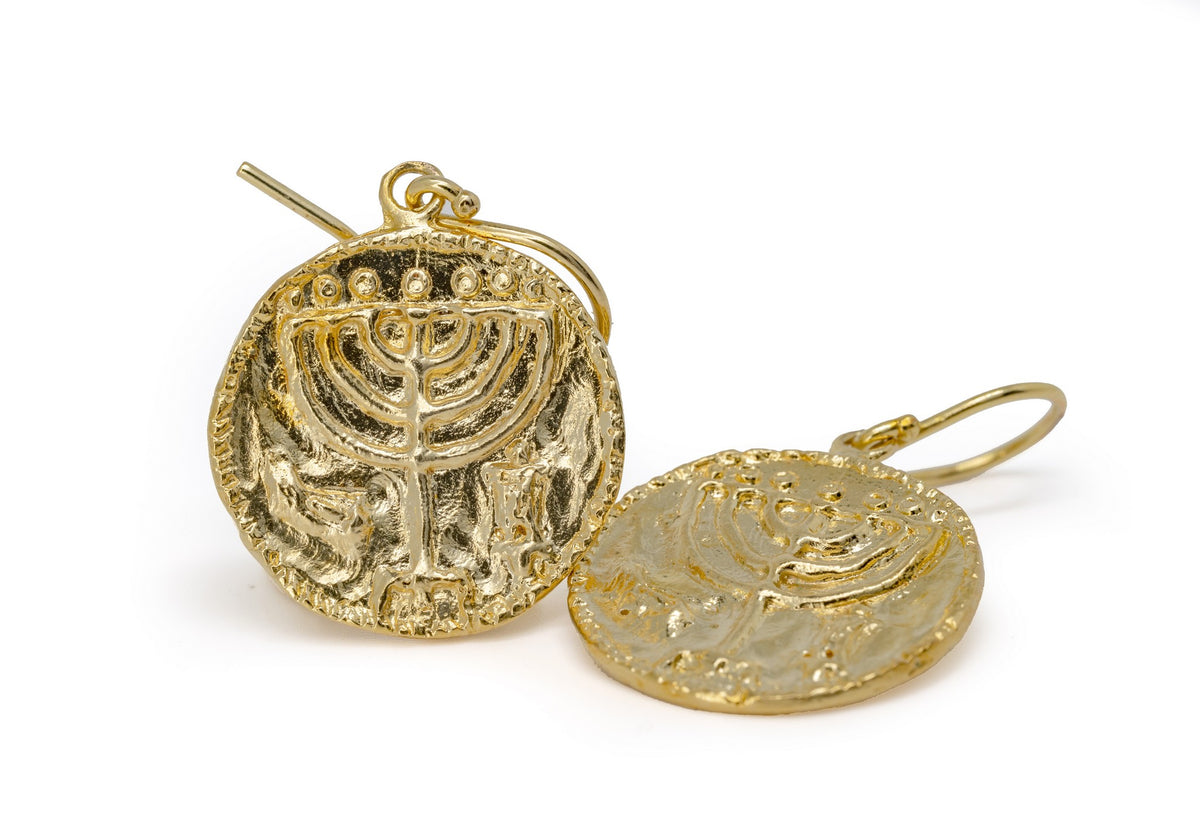 Medallion Earrings silver and gold