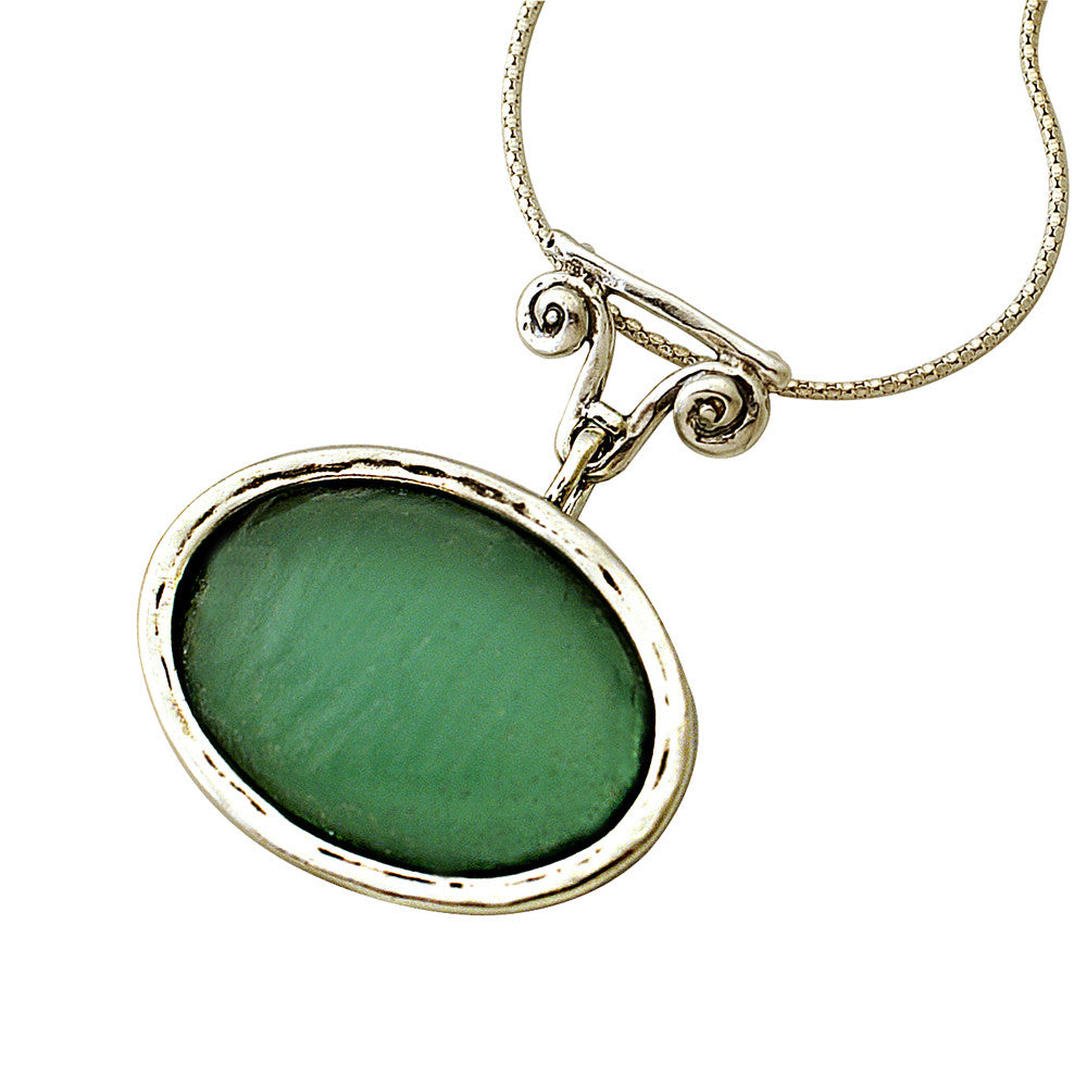 Silver &  Roman Glass  Royal Capital Necklace