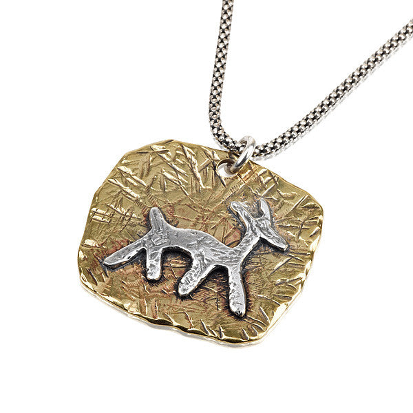 Gazelle Seal Silver & Brass Necklace