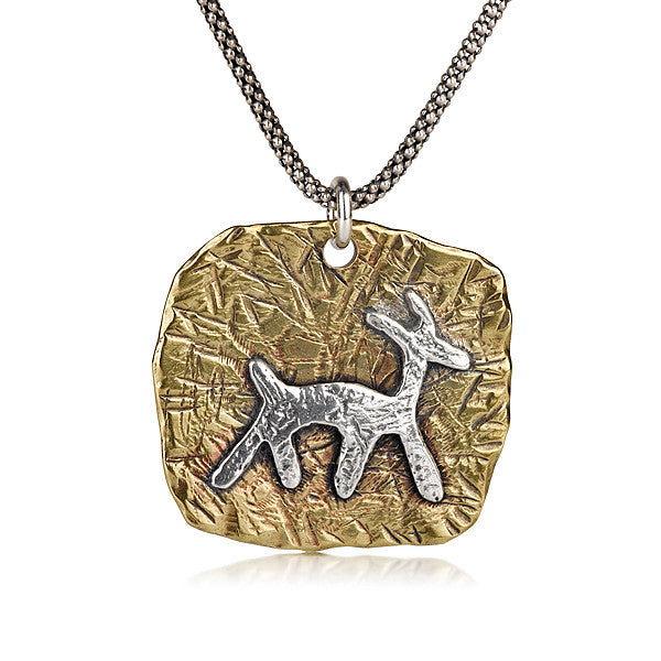 Gazelle Seal Silver &amp; Brass Necklace