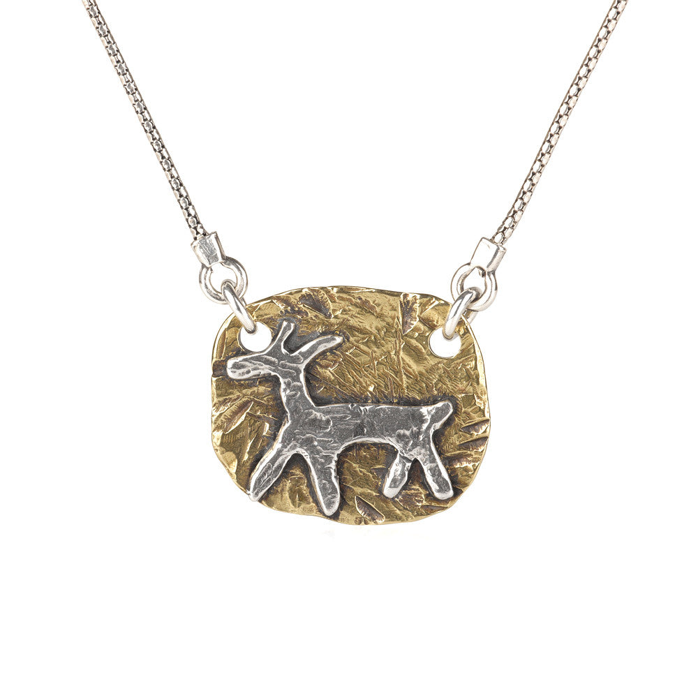 Gazelle Seal Silver &amp; Brass Necklace