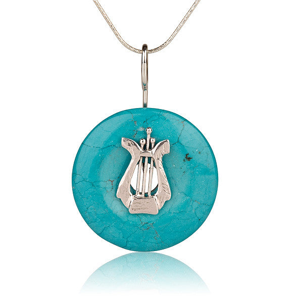 David’s Harp Round Turquoise Necklace